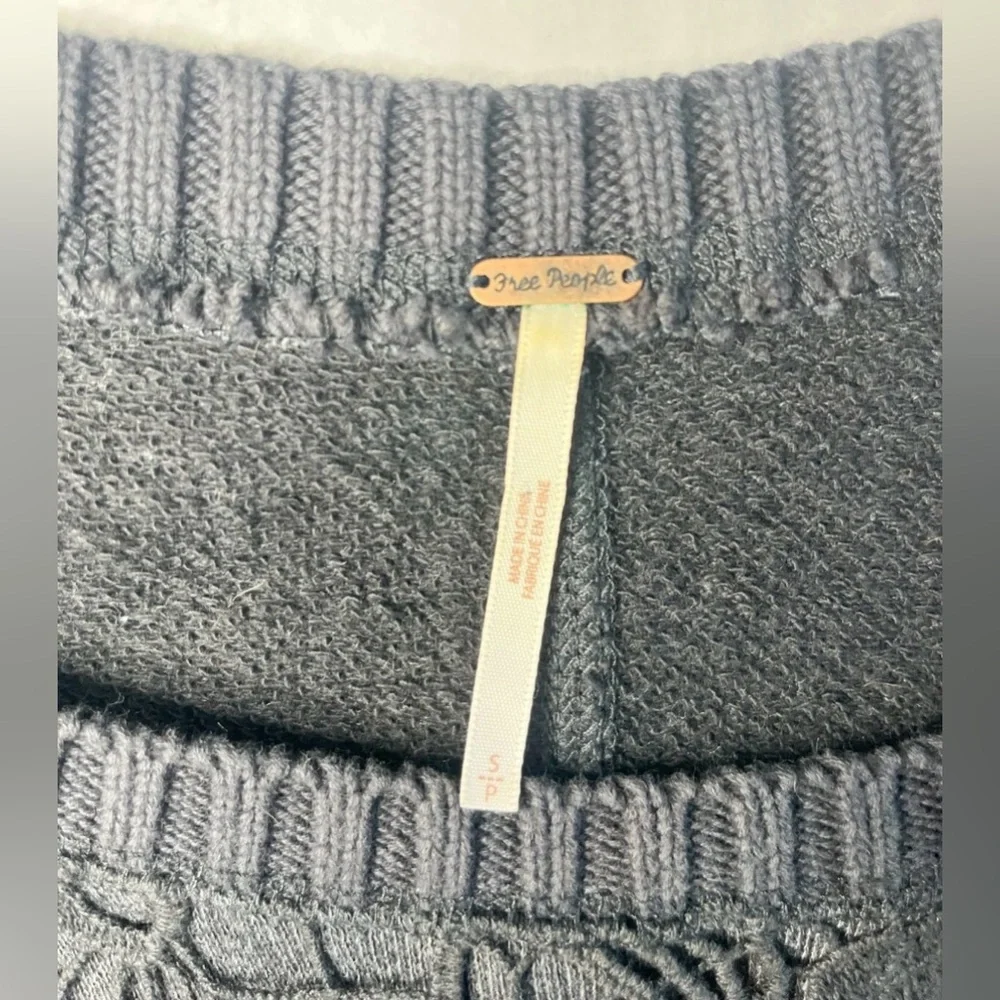FREE PEOPLE Graphite Combo Crochet Top, Size Small - MSRP $128